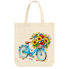 Sacosa imprimata cu bicicleta