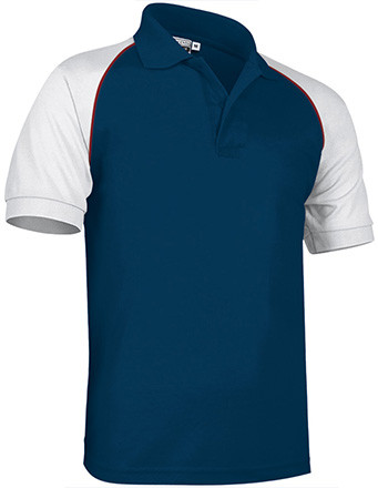 Set 10 tricouri polo Tricolor adulti  (bleumarin orion-alb-rosu loto)