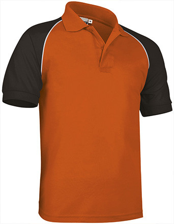 Set 10 tricouri polo Tricolor adulti  (portocaliu party-negru-alb)